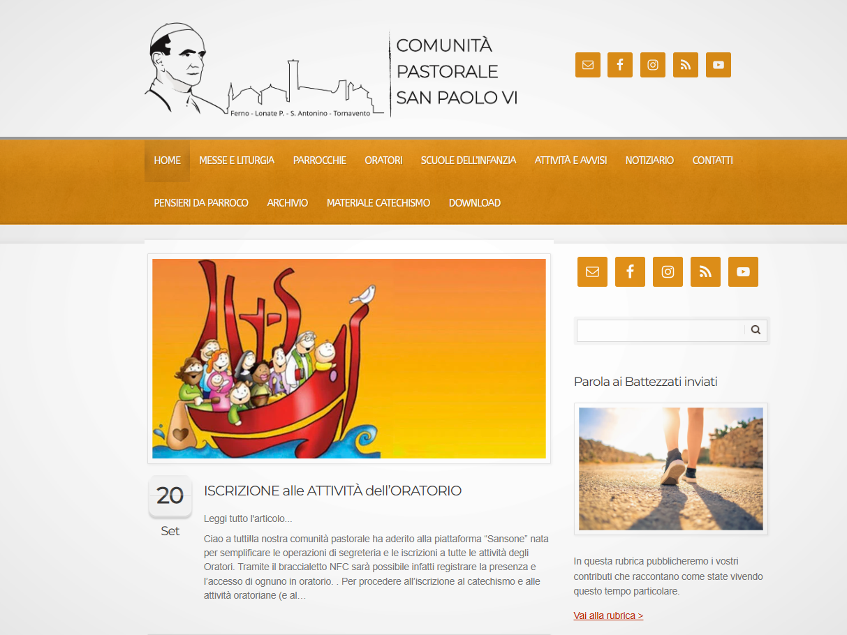 Website for Comunità Paolo Sesto