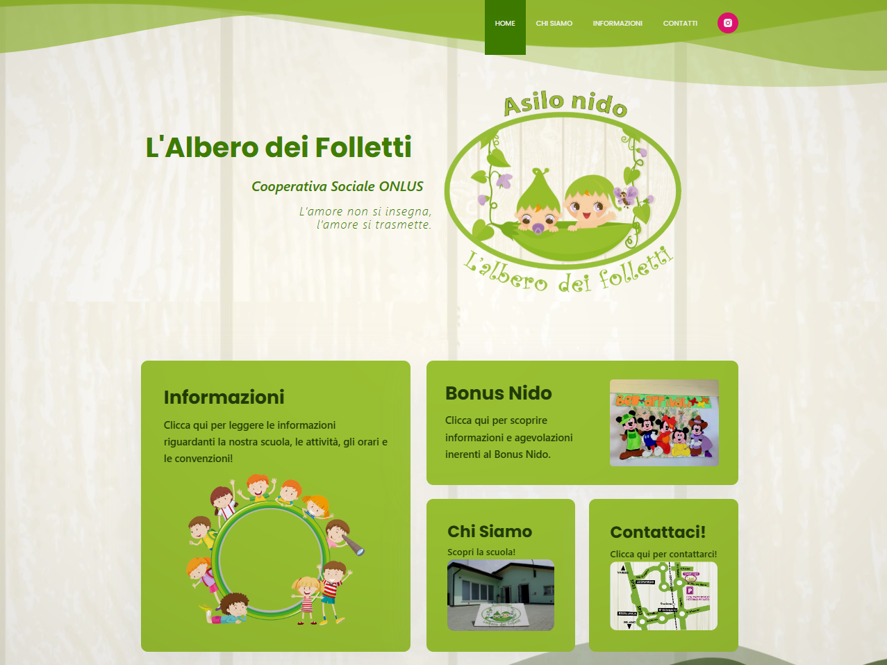 Website for Asilo Nido L’Albero dei Folletti